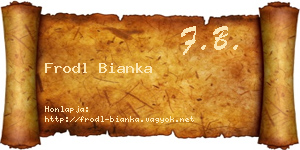 Frodl Bianka névjegykártya
